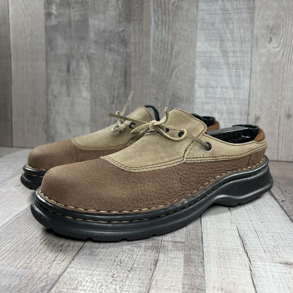 Born Women's JMOG Slip On Leather Casual Shoes Comfort Contrast Brown Size 7